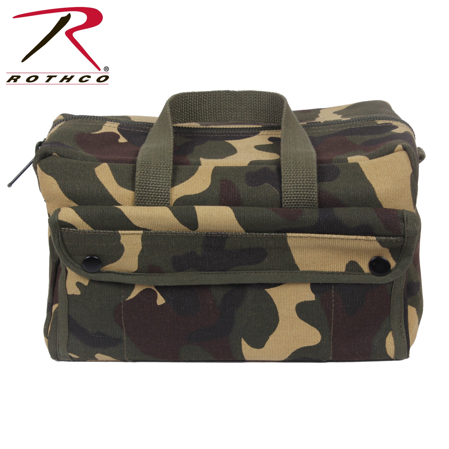 Rothco G.I. Style Mechanic's Tool Bag in Woodland Camo - Heavy-Duty Canvas Storage Solution