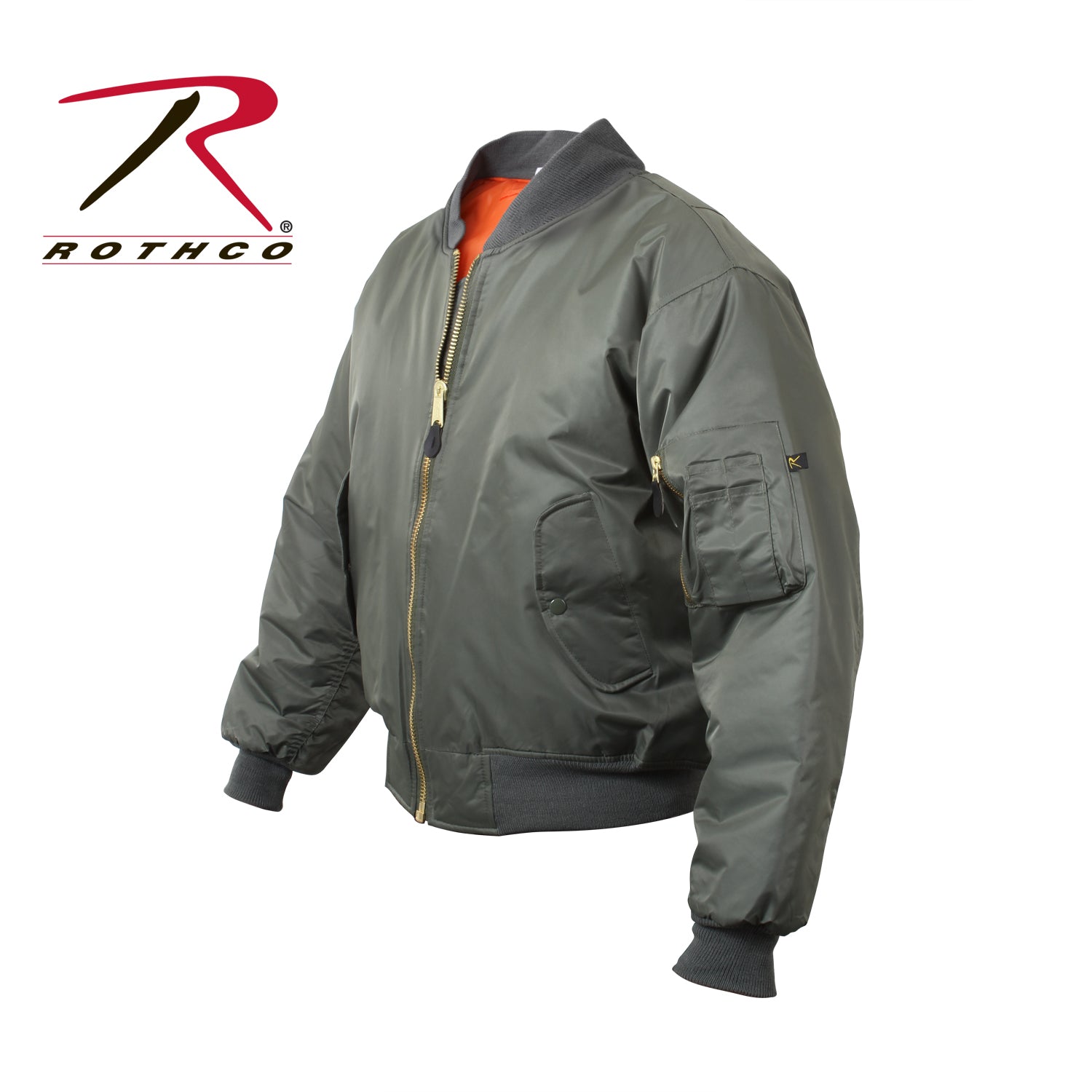 Rothco Kids MA-1 Flight Jacket in Sage Green Size XS – Reversible Water-Resistant Bomber for Young Aviation Enthusiasts