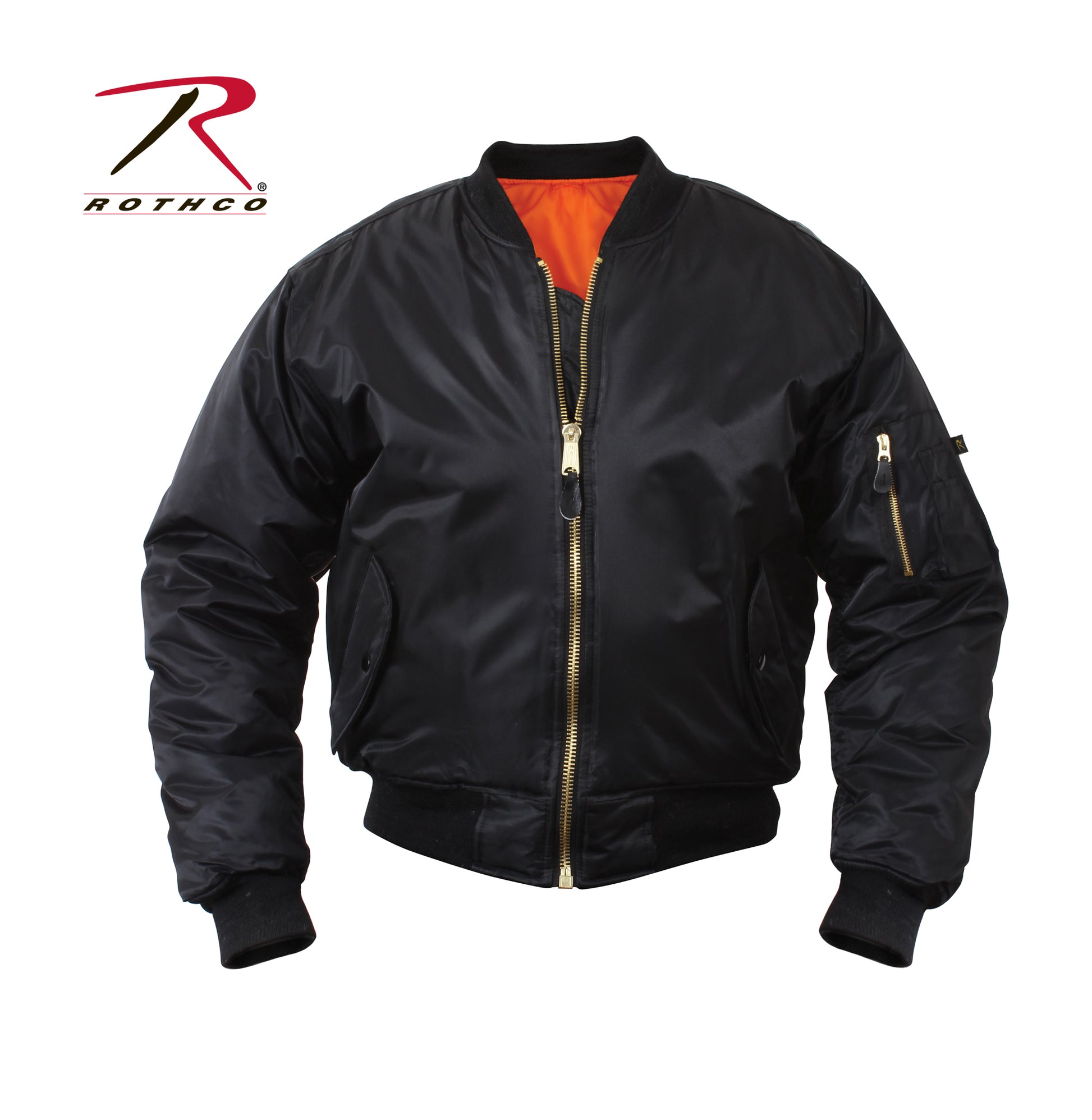 Rothco Kids MA-1 Flight Jacket Black Size Large – Durable Nylon Bomber for Young Aviators