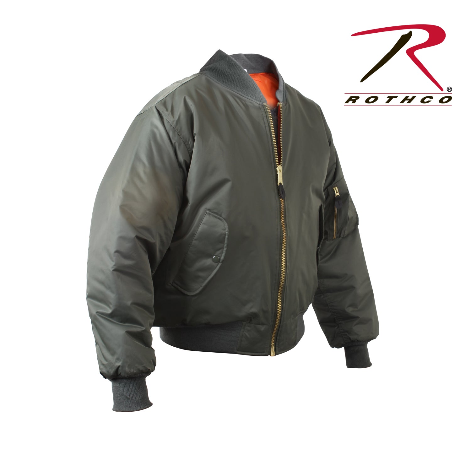 Rothco Kids MA-1 Flight Jacket in Sage Green Size XS – Reversible Water-Resistant Bomber for Young Aviation Enthusiasts