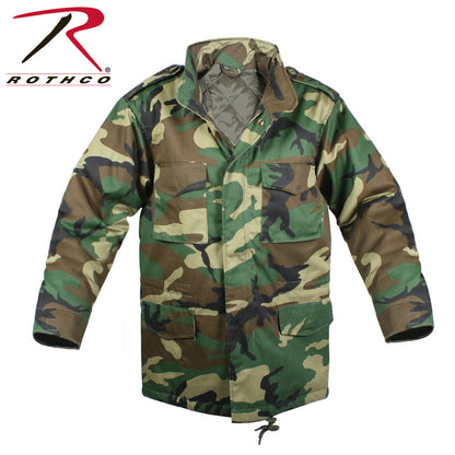 Rothco Kid's M-65 Field Jacket in Woodland Camo, Size Large