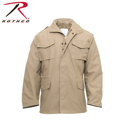 Rothco M-65 Field Jacket Khaki Size Small – Water-Resistant Military-Style Outerwear with Removable Liners and Multiple Pockets