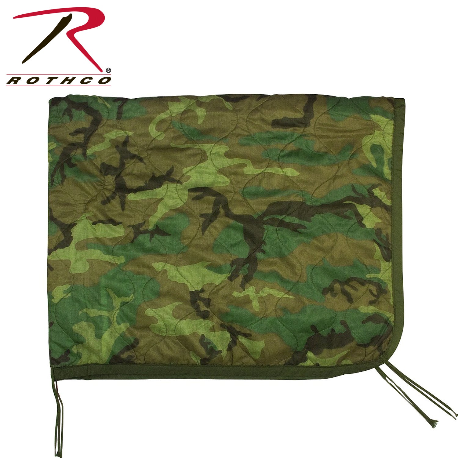 Rothco G.I. Type Camo Poncho Liner Woodland Camo – Versatile Insulation and Emergency Blanket