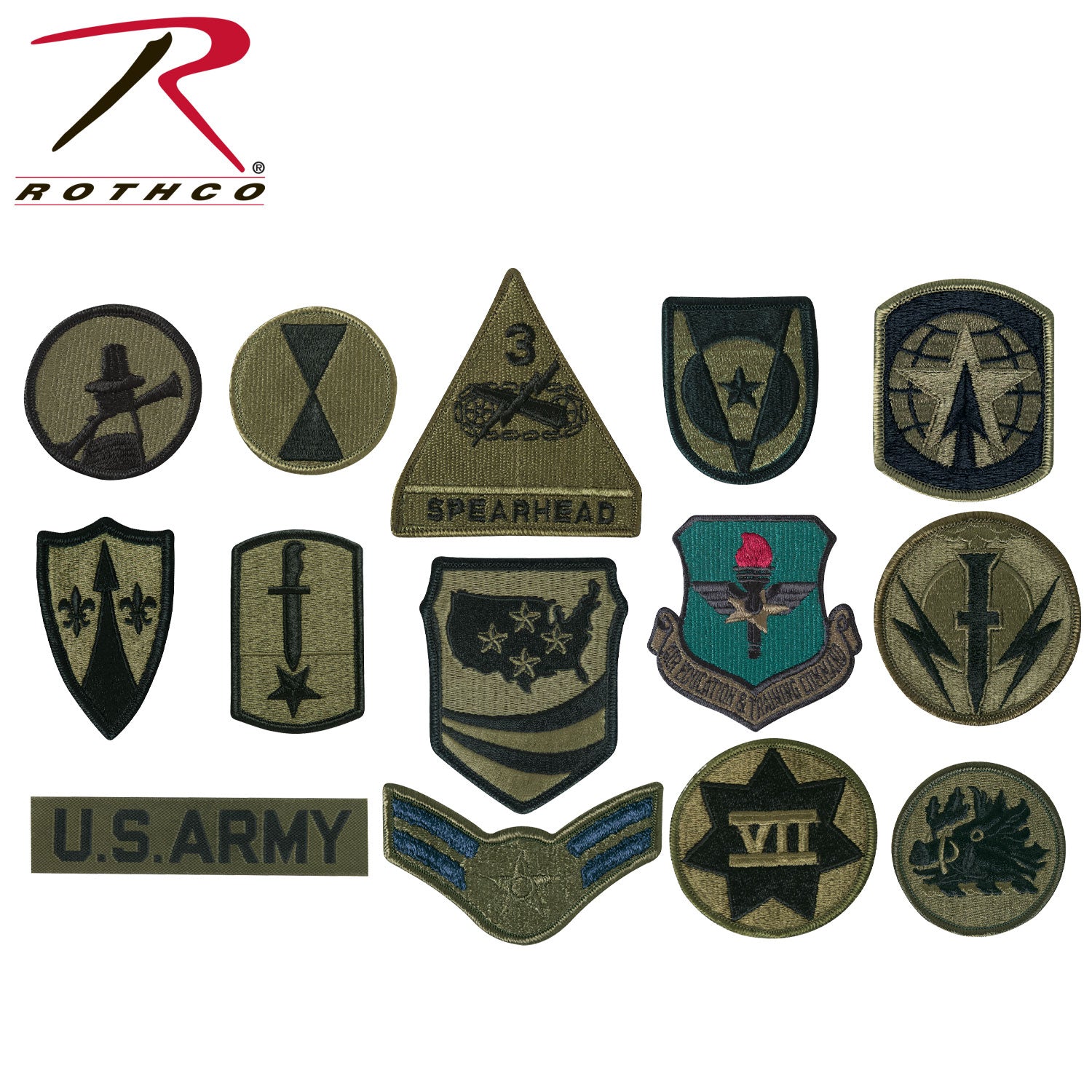 Rothco Subdued Military Assorted Patches - 100 Pack of Morale Patches