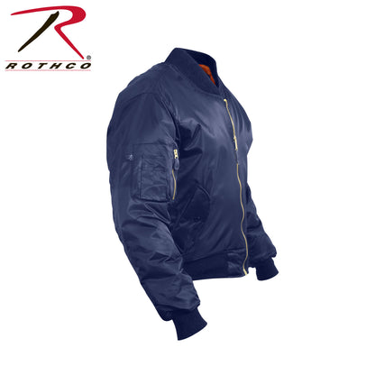 Rothco MA-1 Flight Jacket Navy Blue Size M – Military Style Bomber with Insulation and Utility Pockets