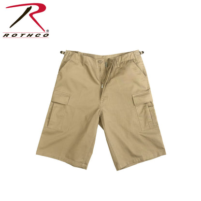 Rothco Long Length BDU Shorts Khaki Size XL - Durable Tactical Cargo Shorts with 13.5 Inch Inseam
