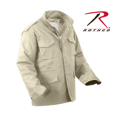 Rothco M-65 Field Jacket Khaki Size 3XL – Water-Repellent Military-Style Outerwear with Removable Quilted Liner