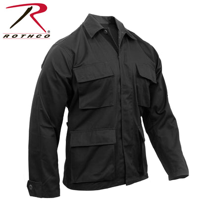 Rothco Twill BDU Shirt in Black, Size Large – Durable Military-Style Long Sleeve Uniform Shirt