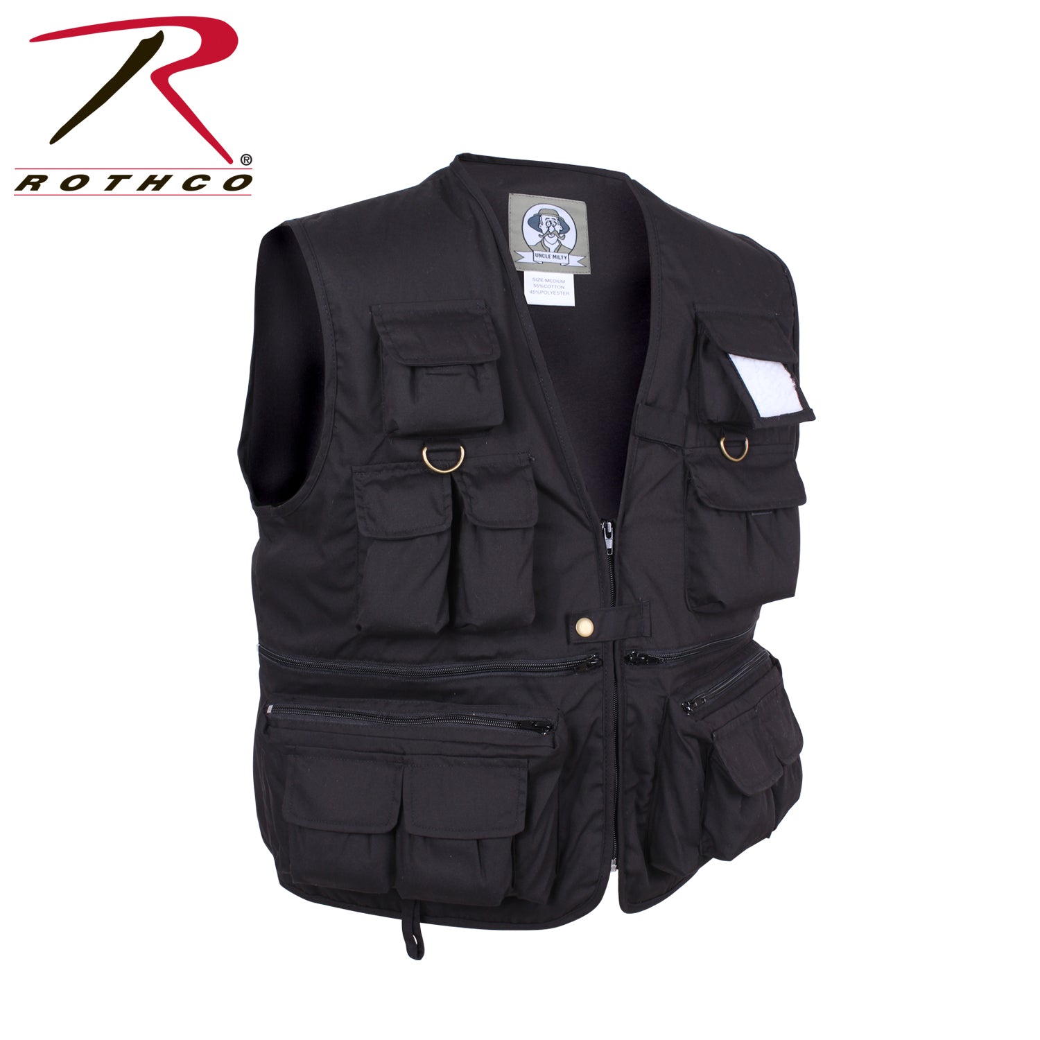 Rothco Uncle Milty Travel Vest in Black Size Small – Versatile Outdoor Utility Vest with 17 Pockets