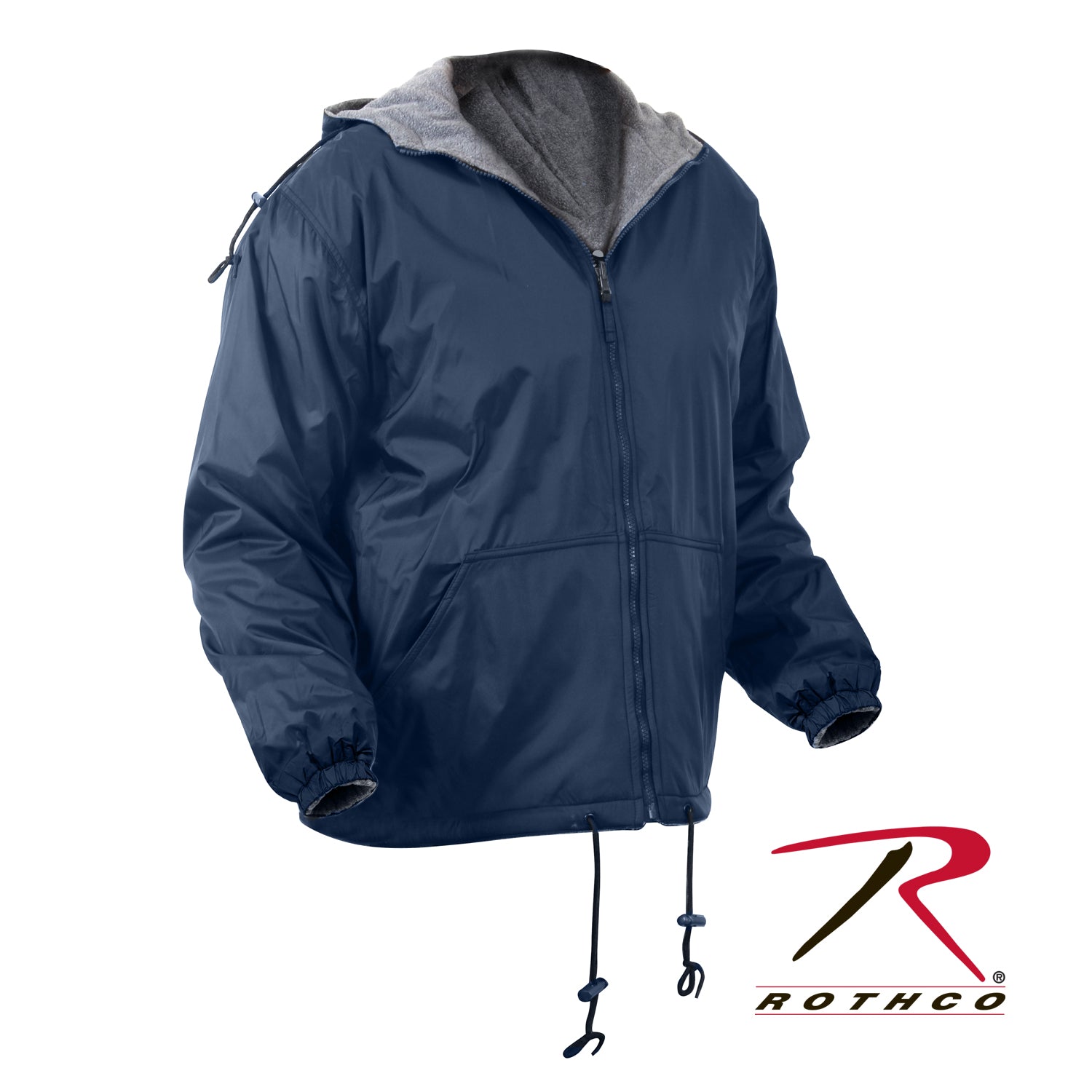 Rothco Reversible Lined Jacket with Hood in Navy Blue, Size 3XL