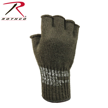 Rothco Fingerless Wool Gloves Olive Drab - Warm US-Made Outdoor Gloves with Dexterity