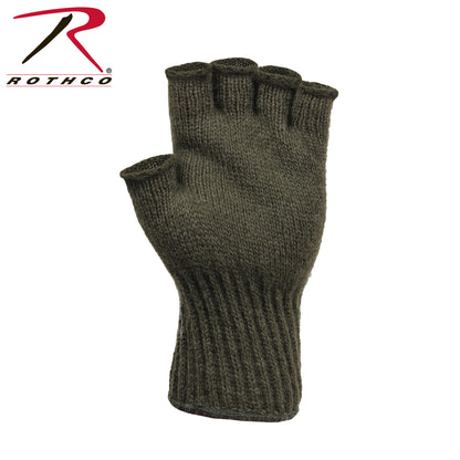 Rothco Fingerless Wool Gloves Olive Drab - Warm US-Made Outdoor Gloves with Dexterity