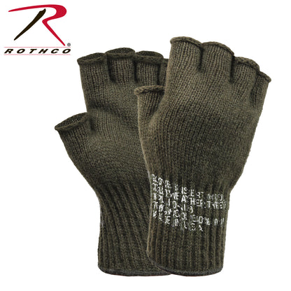 Rothco Fingerless Wool Gloves Olive Drab - Warm US-Made Outdoor Gloves with Dexterity