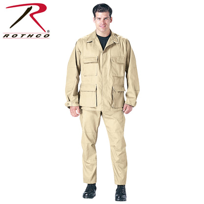Rothco Twill BDU Shirt Khaki Size 2XL - Rugged Military-Style Uniform for Work and Outdoor Use