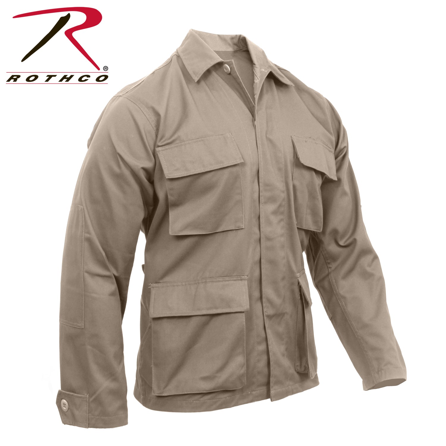 Rothco Twill BDU Shirt Khaki Size 2XL - Rugged Military-Style Uniform for Work and Outdoor Use