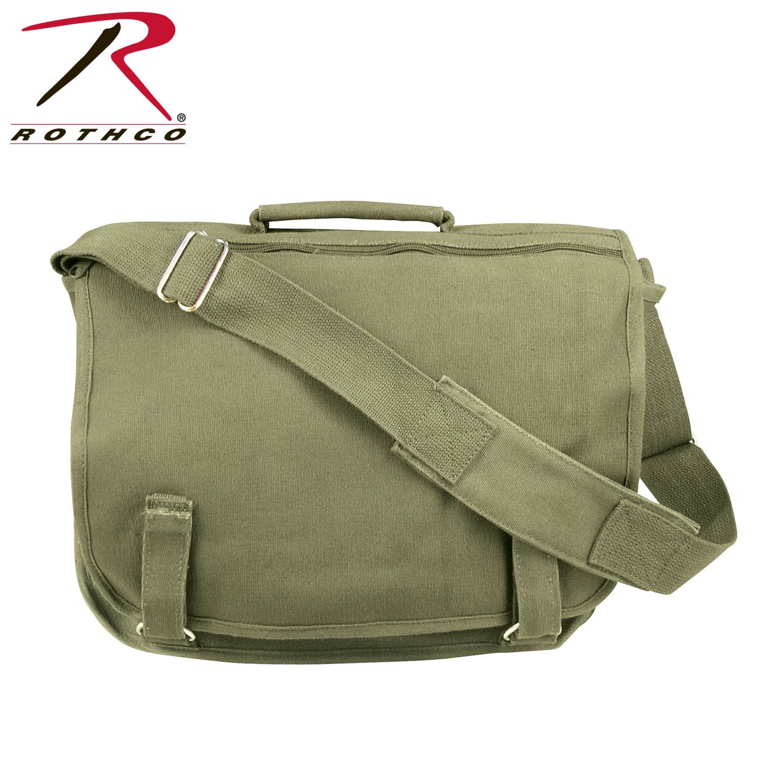 Rothco Canvas European Shoulder Bag Olive Drab with Expandable Main Compartment