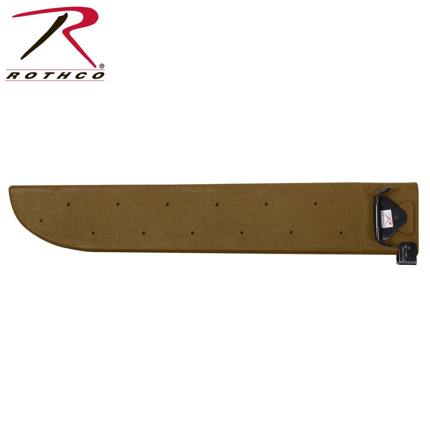 Rothco G.I. Type 18-inch Plastic Machete Sheath in Coyote Brown with Built-in Sharpener and Pistol Belt Clip