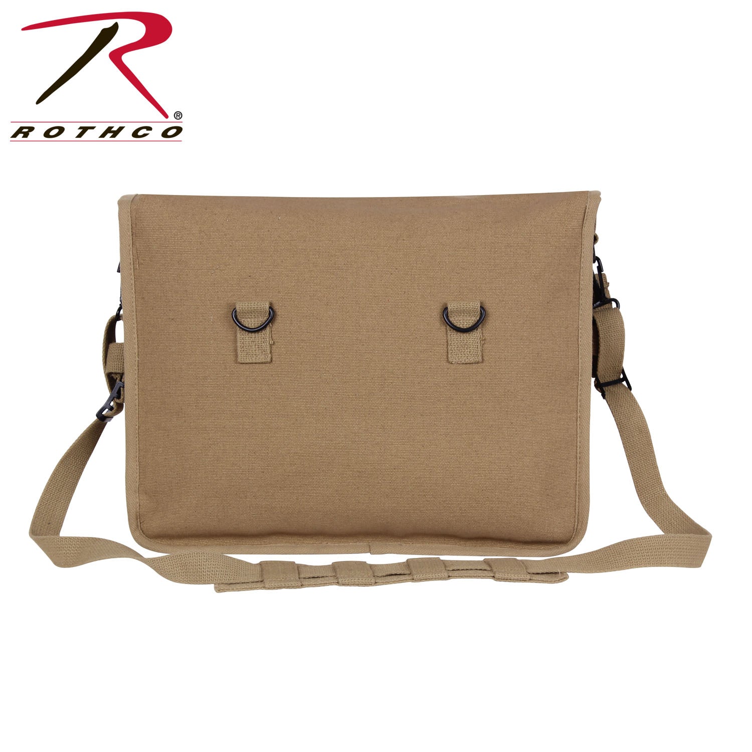 Rothco Canvas Paratrooper Messenger Bag Khaki – Durable 15 x 11 x 4 inch Carryall with Organizers
