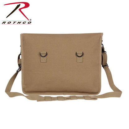 Rothco Canvas Paratrooper Messenger Bag Khaki – Durable 15 x 11 x 4 inch Carryall with Organizers