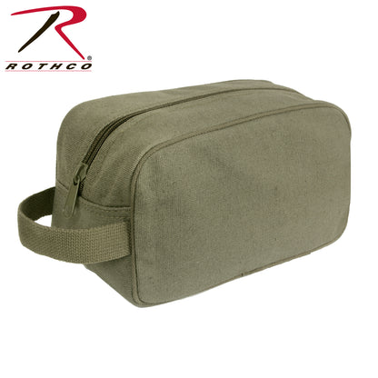 Rothco Canvas Travel Dopp Kit Olive Drab - Heavyweight Water-Resistant Toiletry Bag