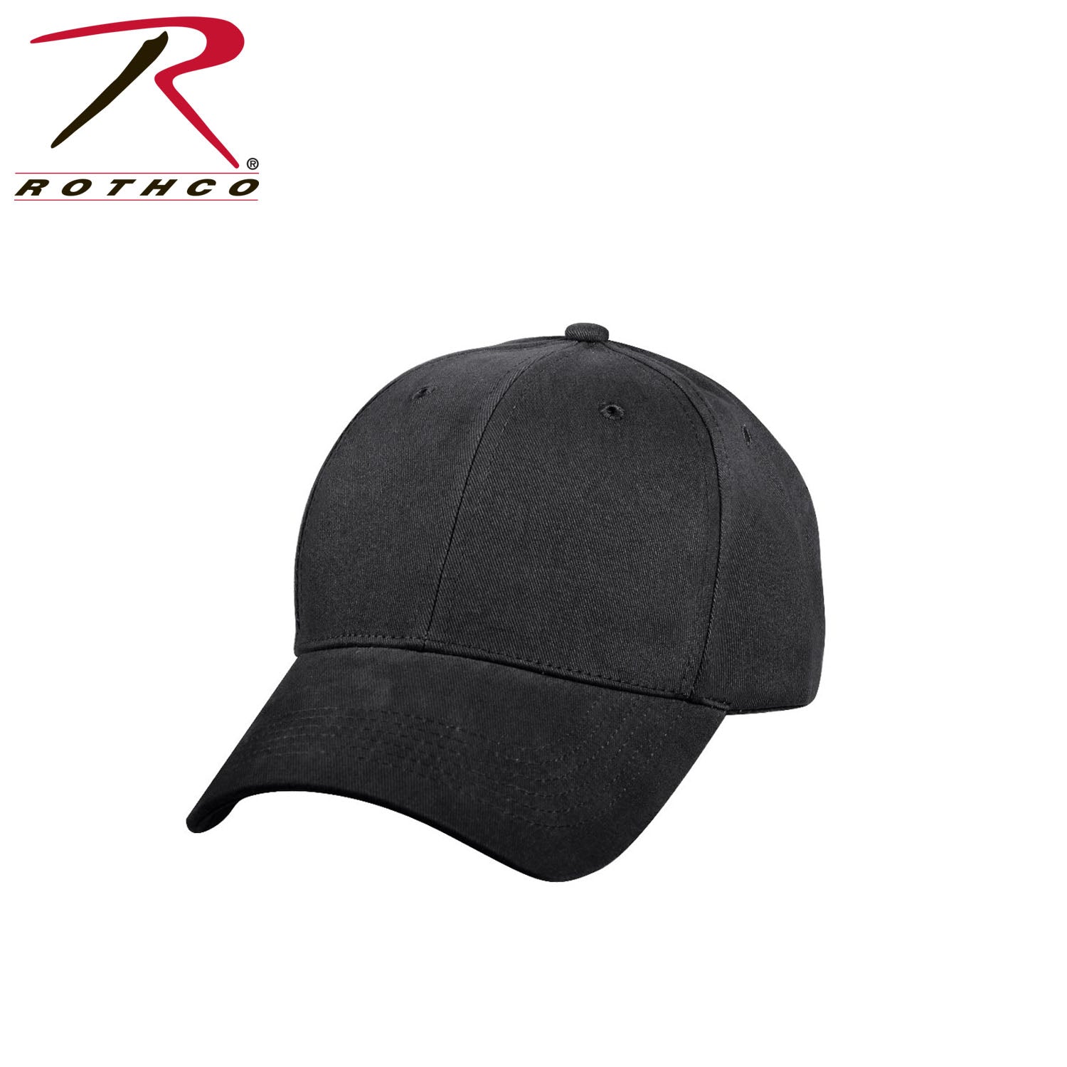 Rothco Supreme Solid Color Low Profile Cap Black - Comfortable Brushed Cotton Twill Baseball Hat