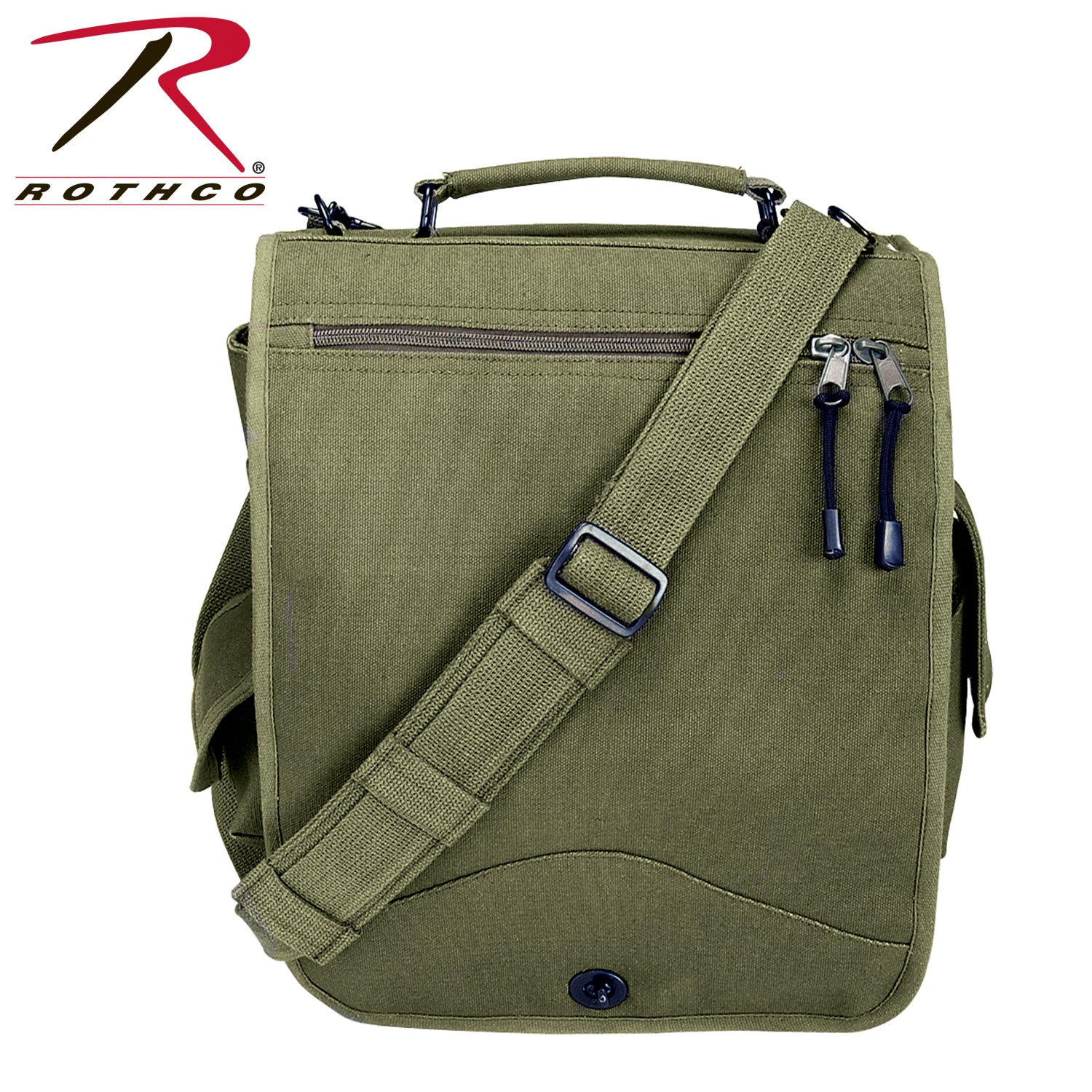Rothco Canvas M-51 Engineers Field Bag Olive Drab - Durable Heavyweight Cotton Canvas with Multiple Storage Compartments