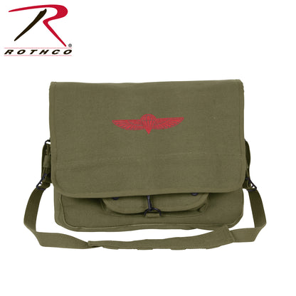 Rothco Canvas Paratrooper Messenger Bag Olive Drab - Durable 15 in x 11 in x 4 in Shoulder Bag