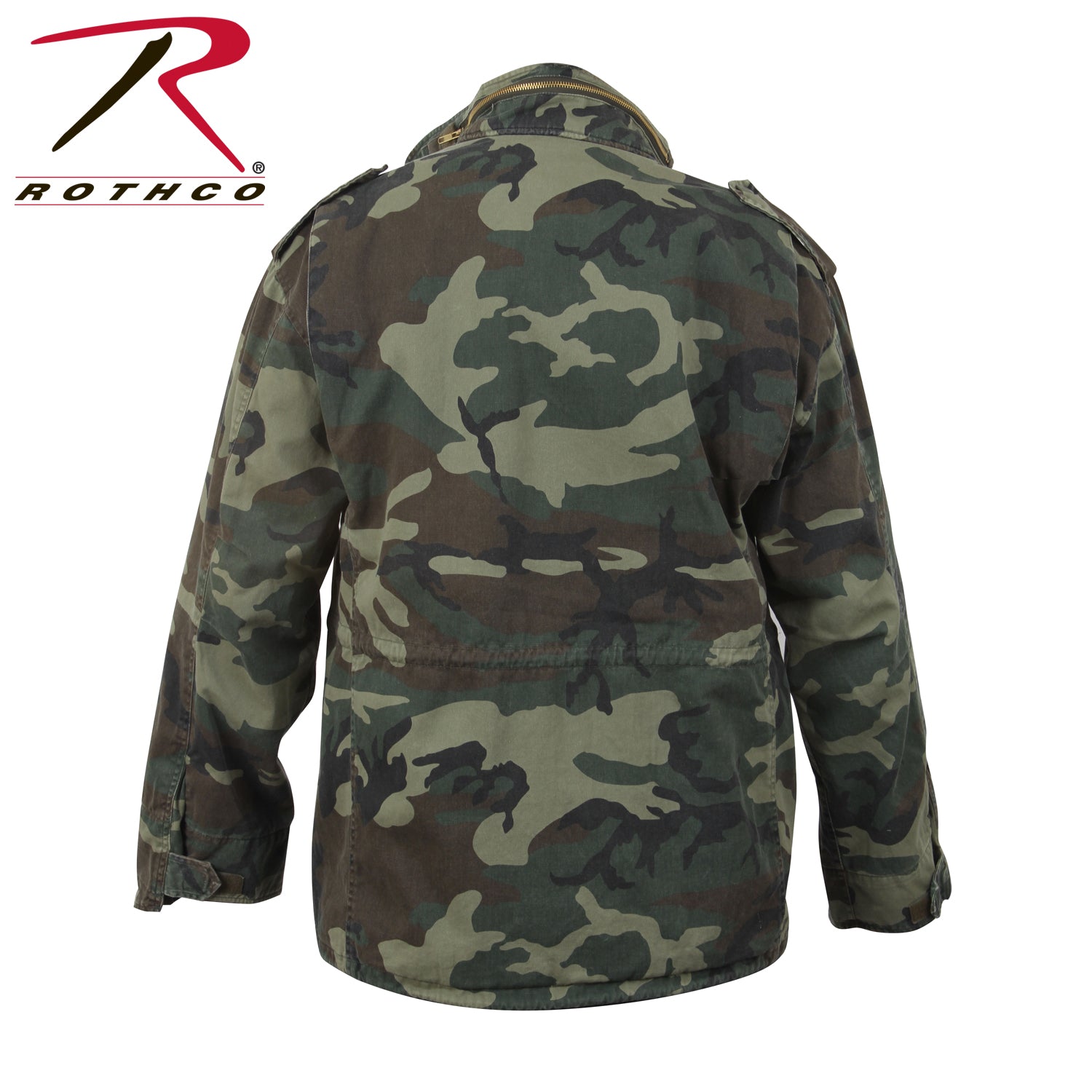Rothco Vintage M-65 Field Jacket in Woodland Camo, Size XS