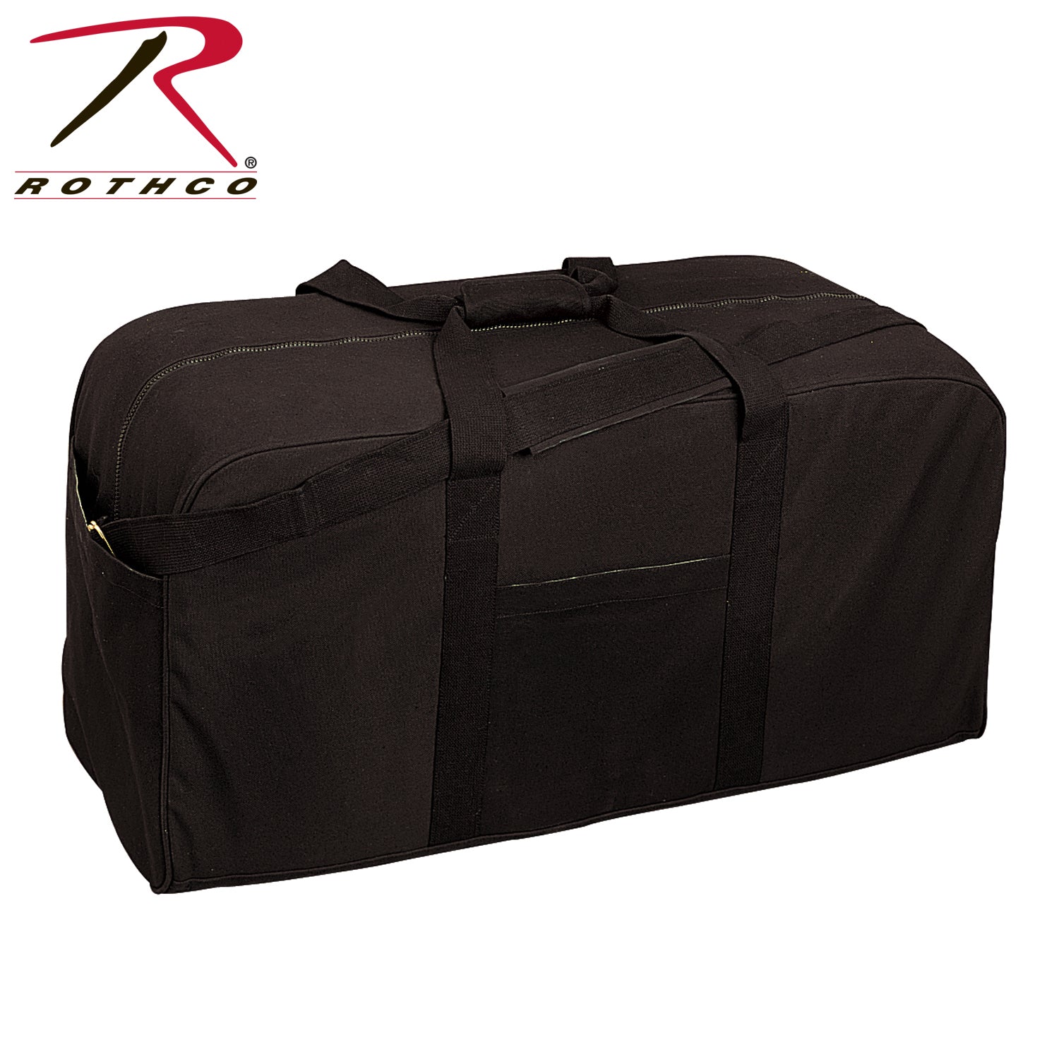 Rothco Jumbo Canvas Cargo Bag Black - Heavyweight Water-Resistant Storage Solution