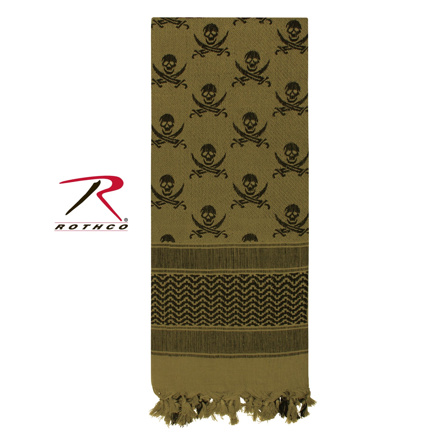 Rothco Skulls Shemagh Tactical Desert Keffiyeh Scarf in Olive Drab