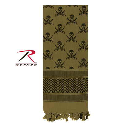 Rothco Skulls Shemagh Tactical Desert Keffiyeh Scarf in Olive Drab