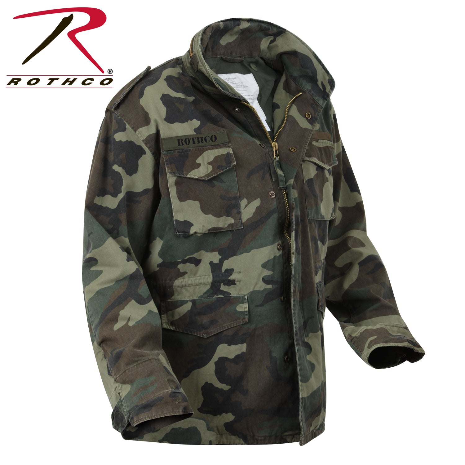 Rothco Vintage M-65 Field Jacket in Woodland Camo, Size 3XL