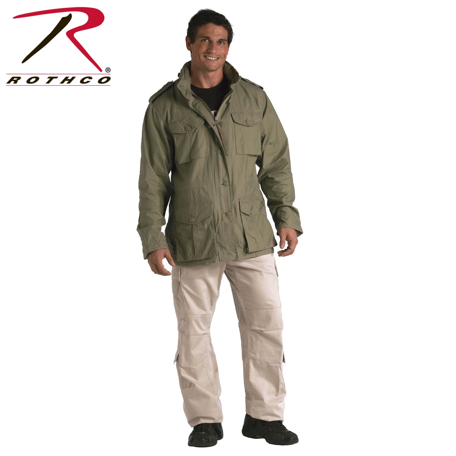 Rothco Vintage Lightweight M-65 Field Jacket in Sage Green – Size 2XL