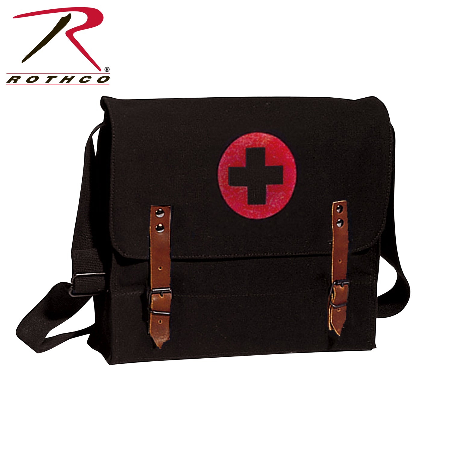Rothco Canvas Nato Medic Bag Black Part 8142 – Durable Medical-Style Shoulder Bag
