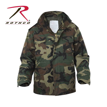 Rothco M-65 Field Jacket Woodland Camo Size M – Classic Military-Style Weather-Resistant Outerwear