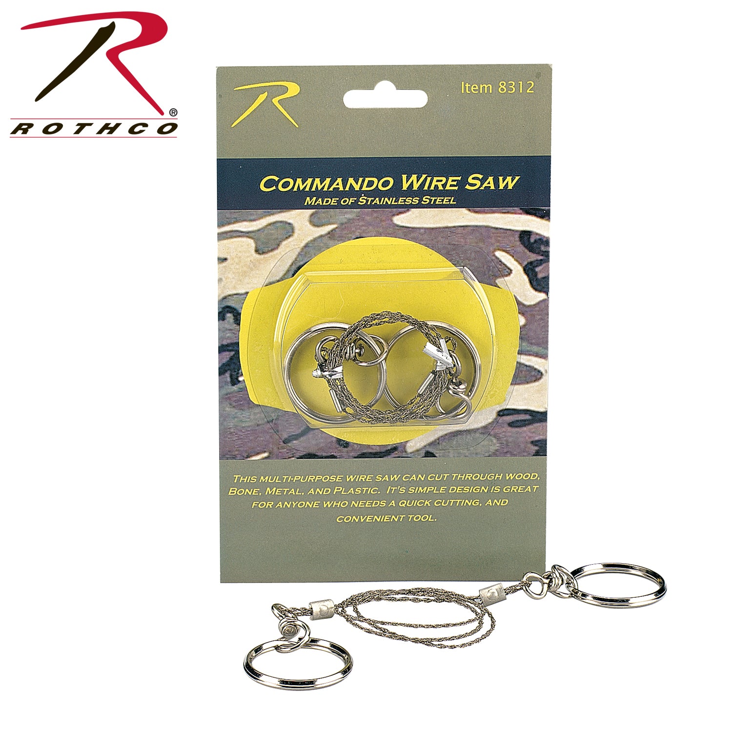 Rothco Commando Wire Saw Part Number 8312 – Portable Survival Cutting Tool