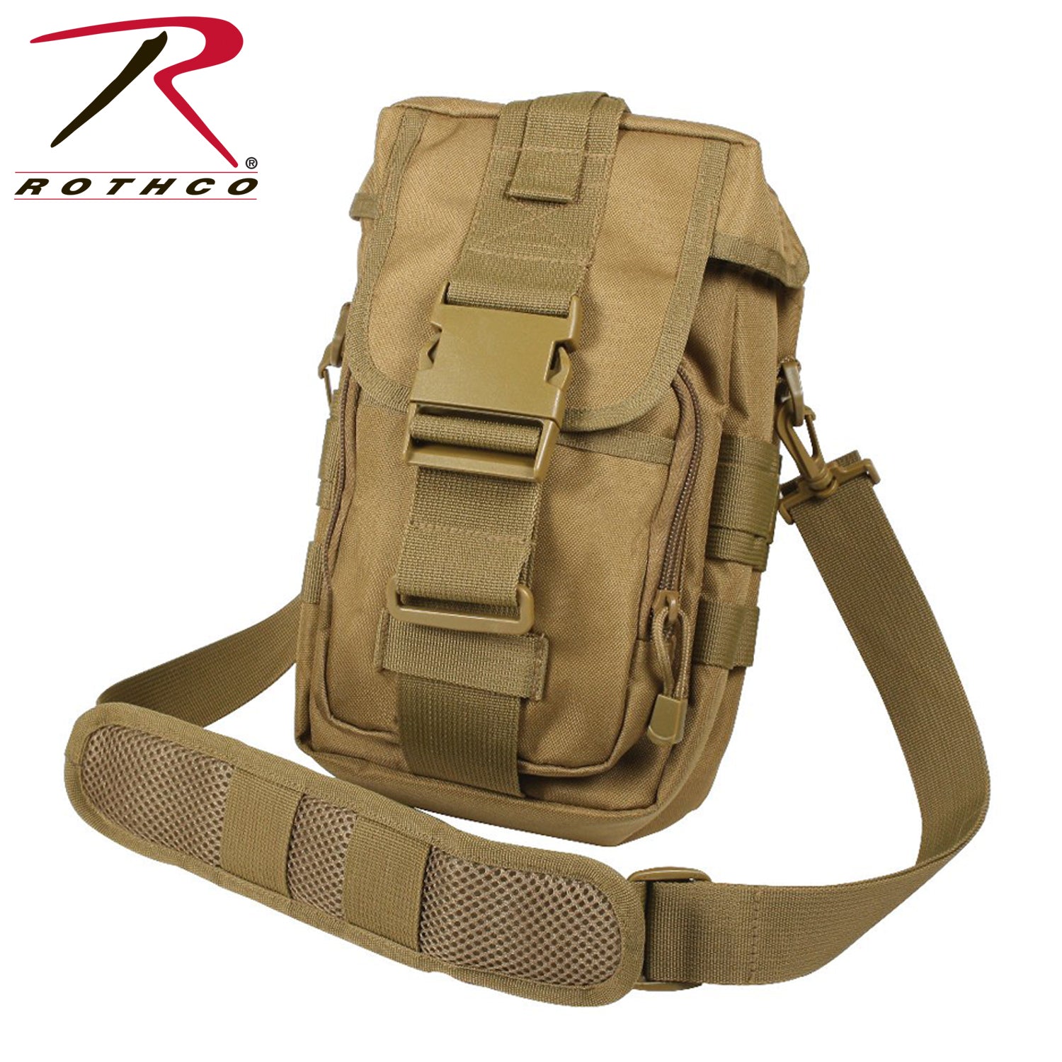 Rothco Flexipack MOLLE Tactical Shoulder Bag Coyote Brown - Compact and Versatile Travel Pack