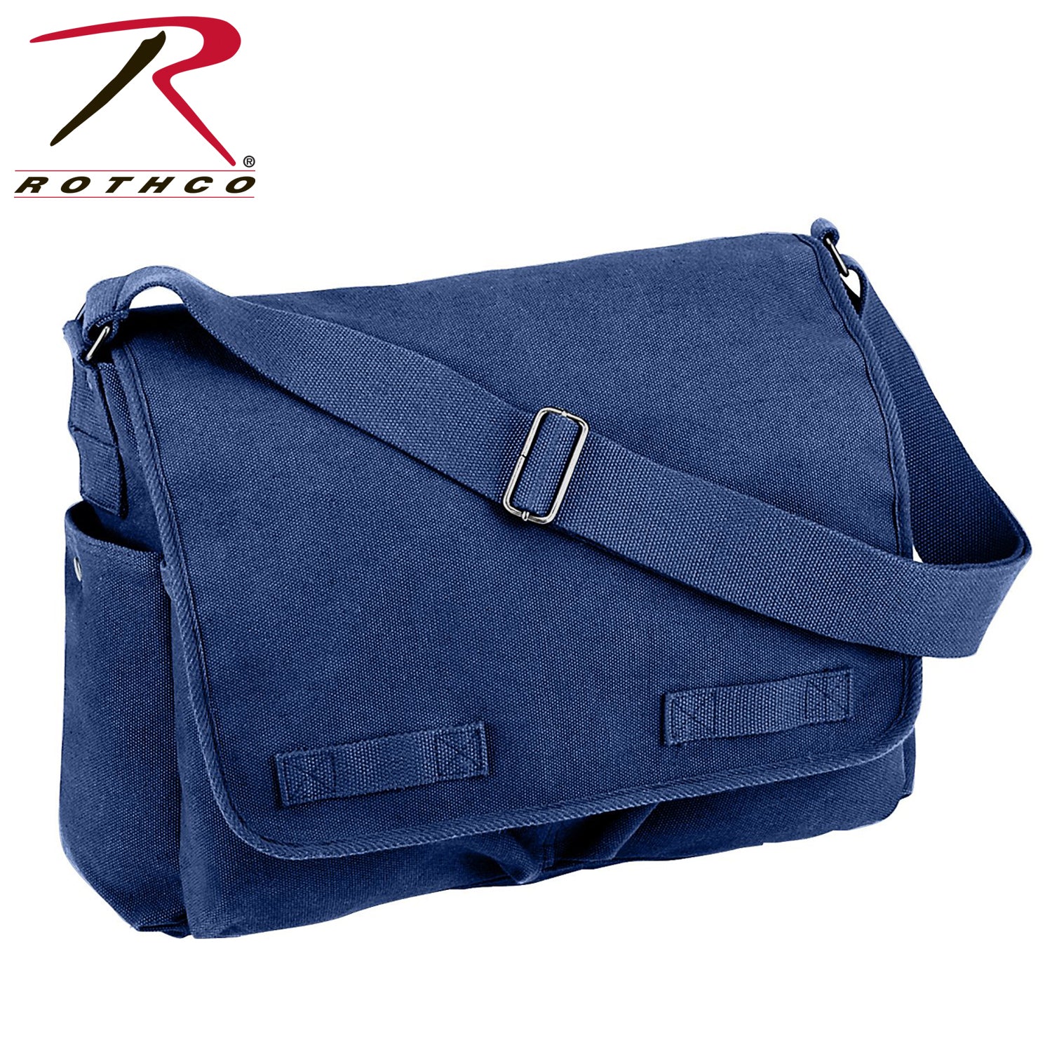 Rothco Classic Canvas Messenger Bag in Blue – Durable Heavy-Duty Military-Style Travel and Commuter Bag