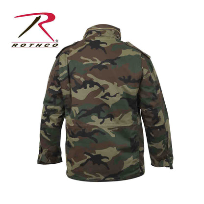 Rothco M-65 Field Jacket in Woodland Camo Size Large - Waterproof Military Outerwear with Removable Insulation