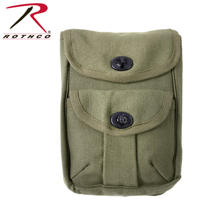 Rothco 9002 Olive Drab Two-Pocket Ammo Pouch with Heavy-Duty Canvas