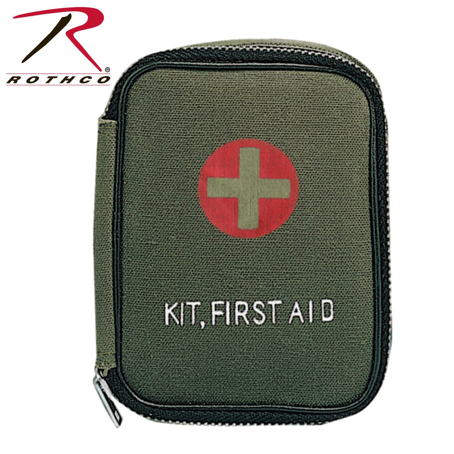 Rothco Military Zipper First Aid Kit Pouch Olive Drab - Compact Medical Storage for EDC and Outdoor Use