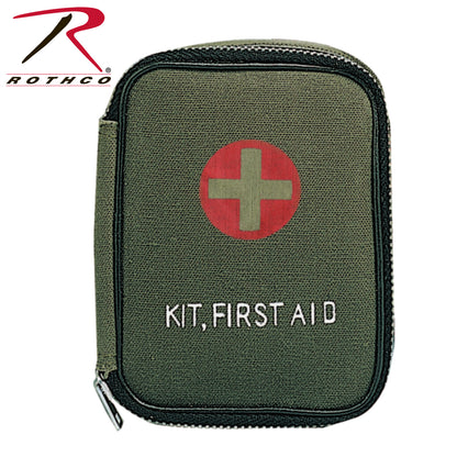 Rothco Military Zipper First Aid Kit Pouch Olive Drab - Compact Medical Storage for EDC and Outdoor Use