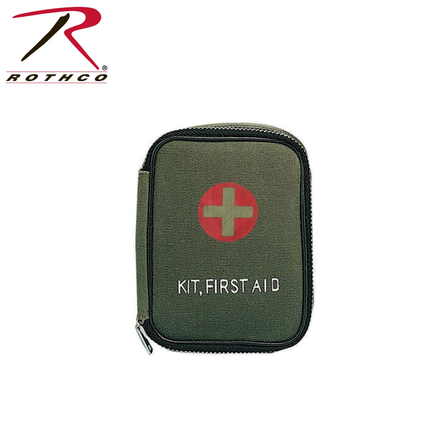 Rothco Zipper First Aid Kit Olive Drab - Compact Emergency Medical Supplies with Belt Loop