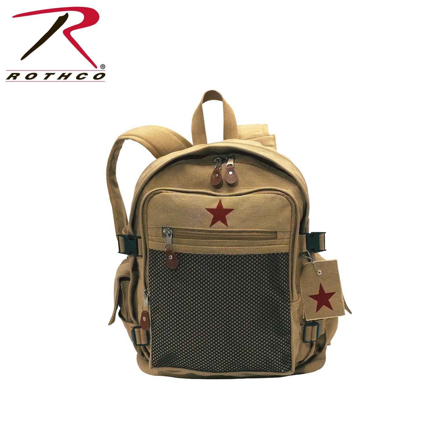 Rothco Vintage Canvas Backpack - Durable Casual Daypack with Ample Storage