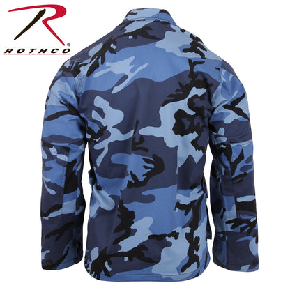 Rothco Twill BDU Shirt Sky Blue Camo Size Small - Military-Style Tactical Uniform Shirt