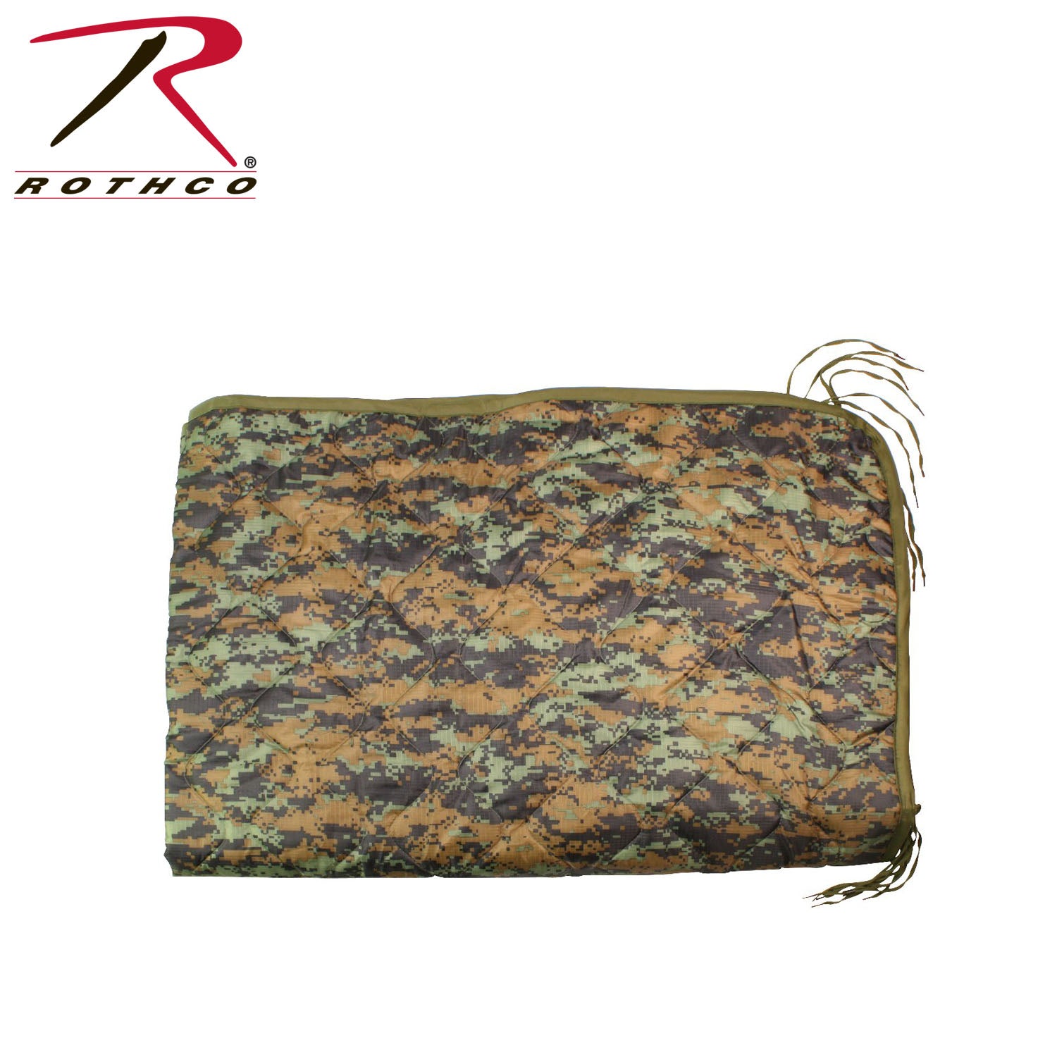 Rothco G.I. Type Camo Poncho Liner Woodland Digital Camo – Versatile Insulation and Outdoor Comfort