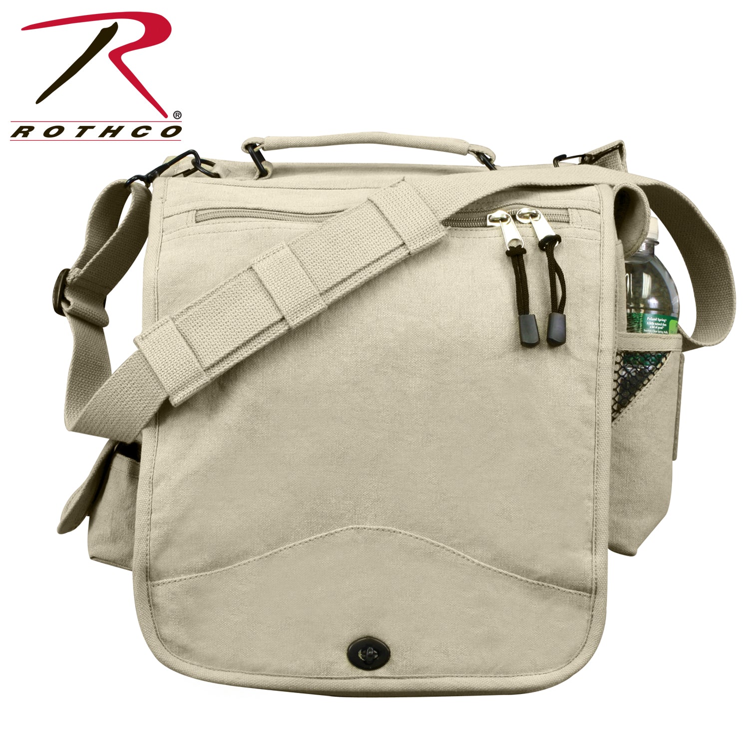 Rothco Canvas M-51 Engineers Field Bag Khaki – Durable Heavyweight Cotton Canvas with Multiple Storage Compartments
