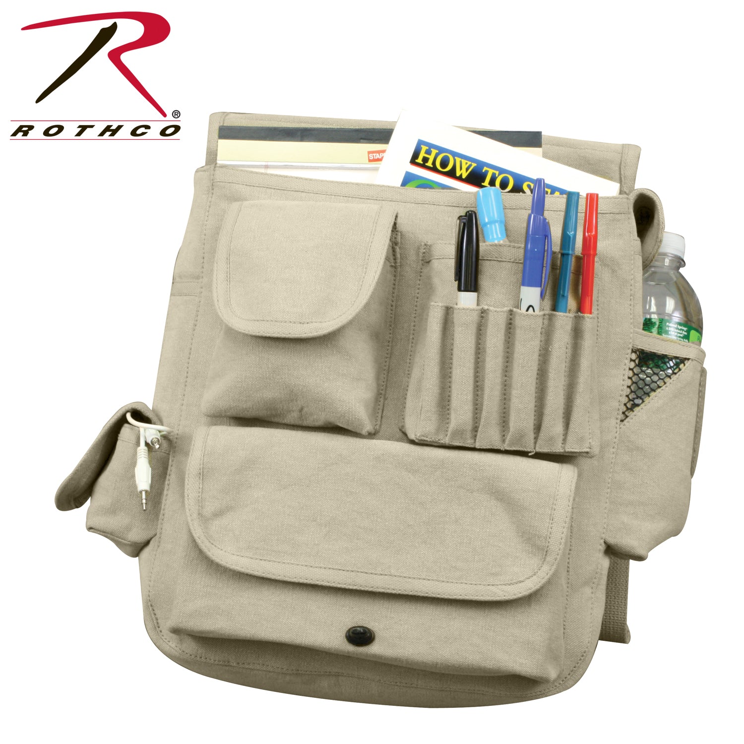Rothco Canvas M-51 Engineers Field Bag Khaki – Durable Heavyweight Cotton Canvas with Multiple Storage Compartments