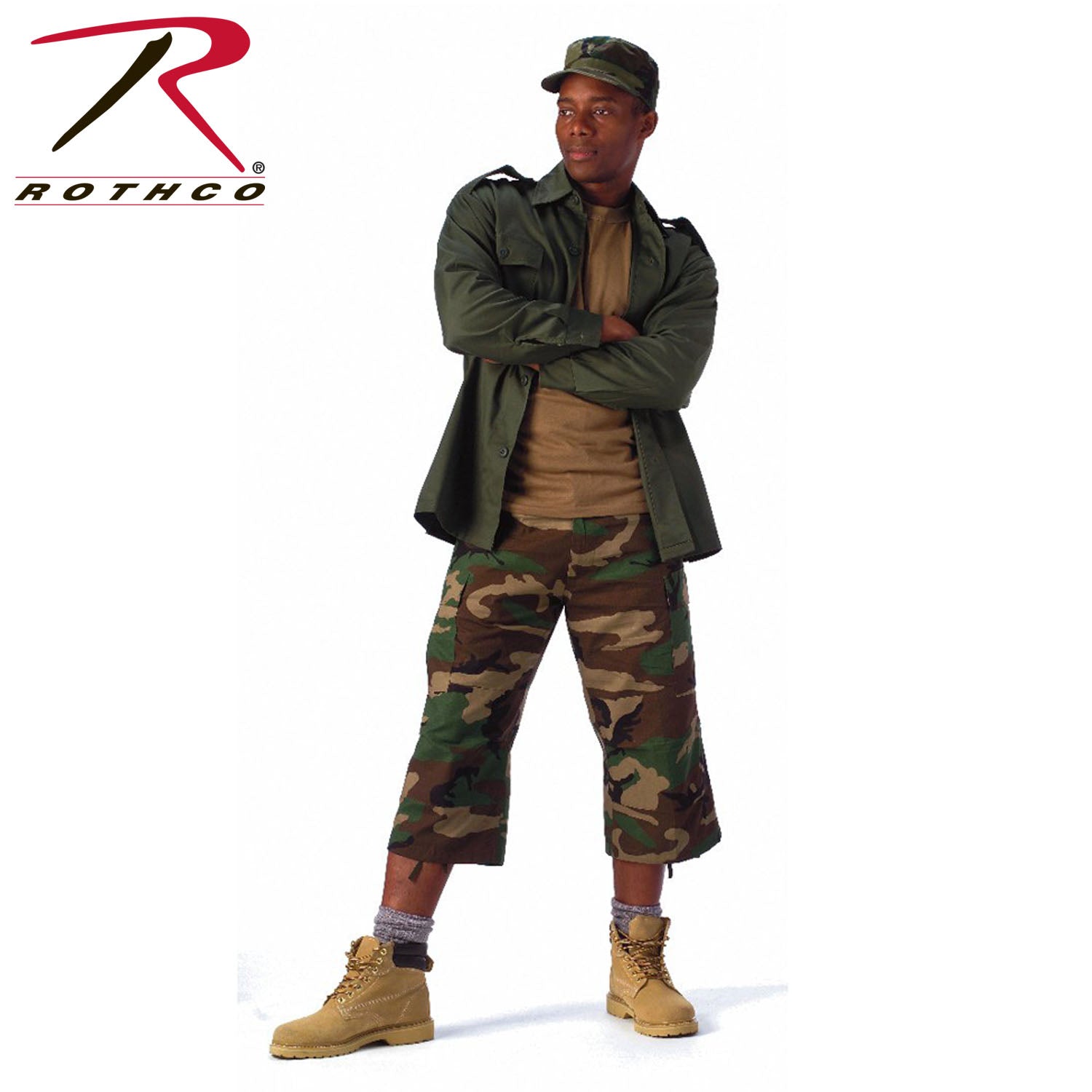 Rothco 6-Pocket BDU 3/4 Pants in Woodland Camo Size XS