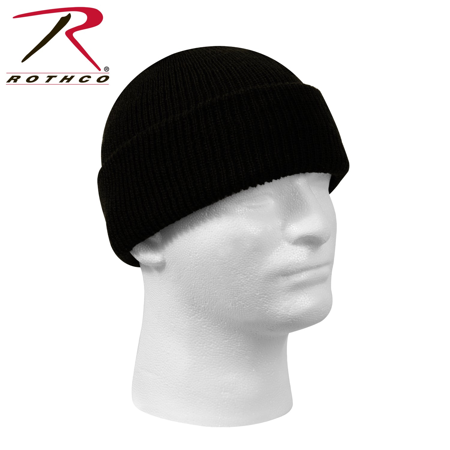 Rothco Genuine Wool Watch Cap Black - Insulated Winter Beanie for Cold Weather